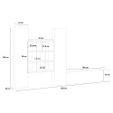 Wohnwand TV Wohnzimmer 2 Vitrinen Bücherregal graues Holz Onir RT Auswahl