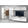 Schwebende TV-Wandmöbel, weiß, mit Bücherregal und 2 Schränken, Modell Ferd WH Katalog