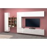 Schwebende TV-Wandmöbel, weiß, mit Bücherregal und 2 Schränken, Modell Ferd WH Sales