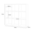 Moderne Wandregal mit 9 Ablagen aus Holz 90x90x25cm Roderik L Lagerbestand