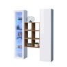 Weiße Wohnwand mit Vitrine, Bücherregal und Schrank Teret WH Angebot