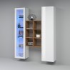 Weiße Wohnwand mit Vitrine, Bücherregal und Schrank Teret WH Sales