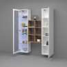 Weiße Wohnwand mit Vitrine, Bücherregal und Schrank Teret WH Rabatte