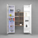 Weiße Wohnwand mit Vitrine, Bücherregal und Schrank Teret WH Katalog