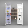Weiße Wohnwand mit Vitrine, Bücherregal und Schrank Teret WH Katalog