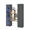 Moderne Wohnwand mit Vitrine, Schrank und Bücherregal aus Holz Teret RT Angebot