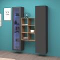 Moderne Wohnwand mit Vitrine, Schrank und Bücherregal aus Holz Teret RT Aktion