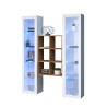 Wohnwand Kesia WH, weiß, mit 2 Vitrinen und Holzregal Angebot
