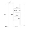 Wohnwand Kesia WH, weiß, mit 2 Vitrinen und Holzregal Lagerbestand