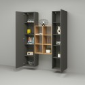 Modernes Holz Bücherregal Schrankwand 2 Schränke Wohnzimmer Gemy RT Angebot