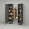 Moderne Wohnwand Bücherregal aus Holz mit 2 Schränken für Wohnzimmer Gemy RT Angebot