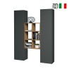 Moderne Wohnwand Bücherregal aus Holz mit 2 Schränken für Wohnzimmer Gemy RT Verkauf
