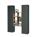 Moderne Wohnwand Bücherregal aus Holz mit 2 Schränken für Wohnzimmer Gemy RT Katalog