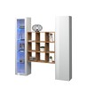 Weiße Wohnwand Vitrine Schrank Bücherregal Tilla WH Angebot