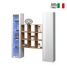 Weiße Wohnwand Vitrine Schrank Bücherregal Tilla WH Verkauf