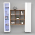 Weiße Wohnwand Vitrine Schrank Bücherregal Tilla WH Sales