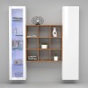 Weiße Wohnwand Vitrine Schrank Bücherregal Tilla WH Sales