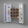 Weiße Wohnwand Vitrine Schrank Bücherregal Tilla WH Rabatte