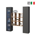Moderne hängende Wohnwand, schwarzes Bücherregal mit Vitrine Tilla RT Verkauf