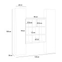 Moderne hängende Wohnwand, schwarzes Bücherregal mit Vitrine Tilla RT Lagerbestand