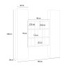 Moderne hängende Wohnwand, schwarzes Bücherregal mit Vitrine Tilla RT Lagerbestand