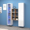 Weiße Wohnwand Vitrine Schrank Bücherregal Tilla WH Aktion
