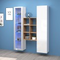 Weiße Wohnwand Vitrine Schrank Bücherregal Tilla WH Aktion