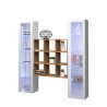Hängende Wohnwand Bücherregal aus Holz mit 2 weißen Vitrinen Vila WH Angebot