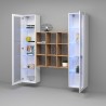 Hängende Wohnwand Bücherregal aus Holz mit 2 weißen Vitrinen Vila WH Sales