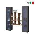 Moderne Wohnwand mit 2 Vitrinen und Bücherregal aus Holz Vila RT Verkauf