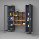 Moderne Wohnwand mit 2 Vitrinen und Bücherregal aus Holz Vila RT Sales