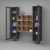 Moderne Wohnwand mit 2 Vitrinen und Bücherregal aus Holz Vila RT Sales