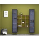 Moderne Wohnwand mit 2 Vitrinen und Bücherregal aus Holz Vila RT Rabatte