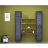 Moderne Wohnwand mit 2 Vitrinen und Bücherregal aus Holz Vila RT Rabatte