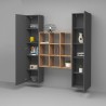 Moderne Wandregal-Kombination Pella RT aus Holz mit 2 Hängeschränken und Bücherregal Rabatte