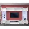 Weiße Wohnzimmer-Wand mit TV-Halterung, 2 Vitrinen und Hängeschrank Sultan WH Sales
