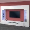 Weiße Wohnzimmer-Wand mit TV-Halterung, 2 Vitrinen und Hängeschrank Sultan WH Aktion
