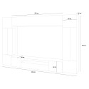Weiße Wohnzimmer-Wand mit TV-Halterung, 2 Vitrinen und Hängeschrank Sultan WH Auswahl