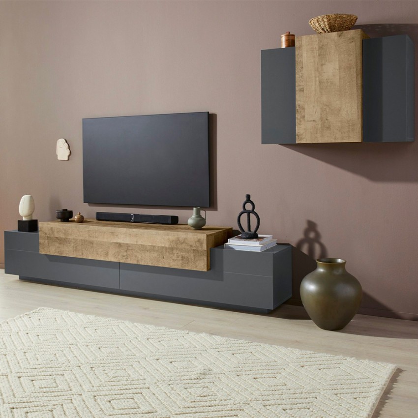 Moderne TV-Wandhalterung schwarz Holz Stady AP Aktion Moderne TV-Wandhalterung schwarz Holz Stady AP Aktion