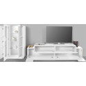 Wohnwand mit TV-Schrank und Vitrine, weiß, Woud WH Rabatte