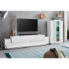 Wohnwand mit TV-Schrank und Vitrine, weiß, Woud WH Sales