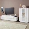 Wohnwand mit TV-Schrank und Vitrine, weiß, Woud WH Aktion