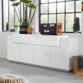 Moderne weiße Sideboard Anrichte für die Küche  200cm 4 Fächer Corona Side Lacq Aktion