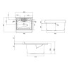 Waschtisch mit Schrank 60x60cm, 2 Türen, Modell 9007K Negrari Sales