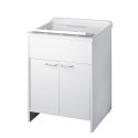 Mobiler Waschbeckenschrank für Waschküche mit Abdeckung, 2 Türen, 60x50 cm, 9002K Negrari Aktion