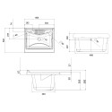 Mobiler Waschbeckenschrank für Waschküche mit Abdeckung, 2 Türen, 60x50 cm, 9002K Negrari Sales