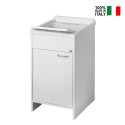 Waschtischschrank mit Waschbecken 45x50cm Weiß 9006K Negrari Verkauf