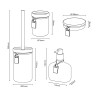 Badezimmer-Accessoires-Set: Seifenschale und Zahnbürstenhalter aus Keramik Chrom blau Stark Angebot