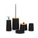 Badezimmer-Accessoires-Set aus schwarzer Keramik, Seifenschale, Bürstenhalter, Seifenspender Sidian Verkauf