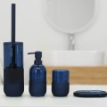 Badezimmer-Accessoire-Set Seifenschale & Zahnbürstenhalter aus blauem Glas Midnight Aktion